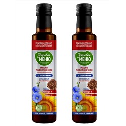 Масло Здоровое меню подсолнечное+льняное НЕрафинированное холодного отжима 0,25л