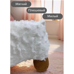 Мягкая игрушка плюшевый баран/ овечка 23 см, белый, коричневый