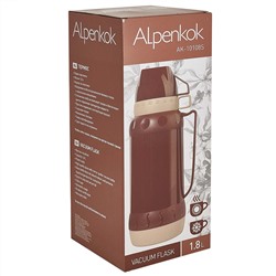 Термос со стеклянной колбой 1,8 л ALPENKOK AK-10108S коричневый