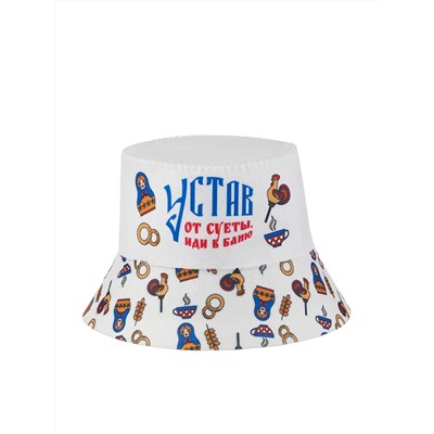 Шапка банная "Панама "Устав бани" с принтом, войлок синтетический