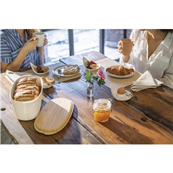 Хлебница с бамбуковой крышкой Tierra, 3 л, молочная