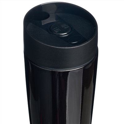 ТЕРМОКРУЖКА AGNESS "ЧЕРНАЯ ПАНТЕРА" С КНОПКОЙ-СТОППЕРОМ , 360МЛ КОЛБА НЕРЖ.СТАЛЬ 18/10