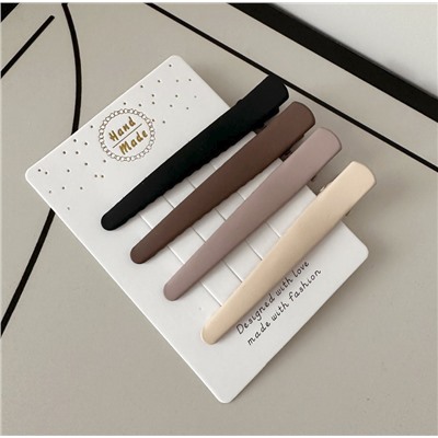 Металлические заколки-зажимы для волос с матовым покрытием 4 шт. КЛАССИЧЕСКАЯ ФОРМА