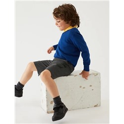 2pk Boys' Slim Leg School Shorts (2-14 Yrs)