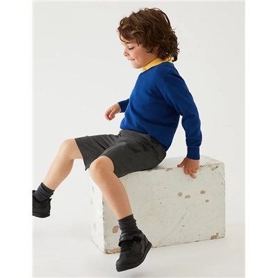 2pk Boys' Slim Leg School Shorts (2-14 Yrs)