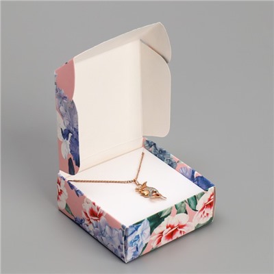 Коробка под бижутерию, упаковка, «Цветы», 7.5 х 7.5 х 3 см