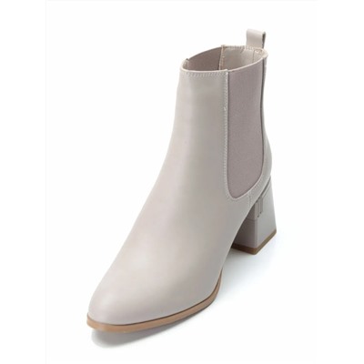 01-PCM359-2 GRAY/BEIGE Ботинки Челси демисезонные женские (натуральная кожа, байка)