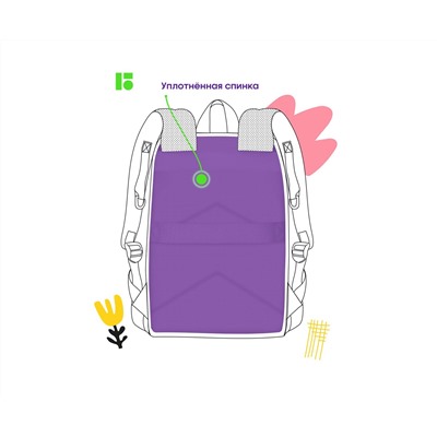 Рюкзак Berlingo "Regular purple", 40*27*16см, 1 отделение, 3 кармана, уплотненная спинка