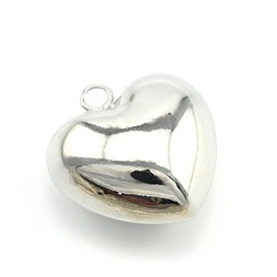 Подвеска Сердце 25*26мм, серебристая