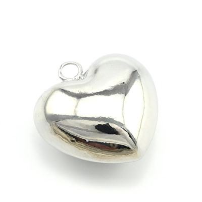 Подвеска Сердце 25*26мм, серебристая