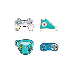 Набор металлических значков MESHU "Gamer's set", эмаль, 4шт