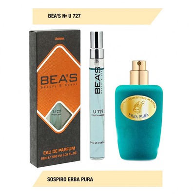 Парфюм Beas Sospiro Erba Pura unisex U727 10 ml, Парфюм унисекс Beas U727 создан по мотивам аромата Sospiro Erba Pura