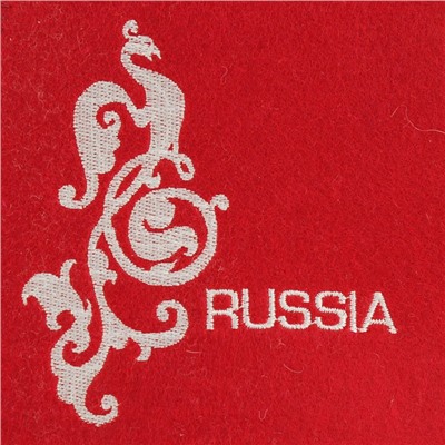 Шапка для бани и сауны «Russia» красная, экофетр, «Добропаровъ»