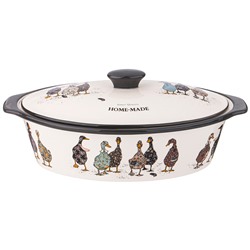 ФОРМА ДЛЯ ЗАПЕКАНИЯ С КРЫШКОЙ "FAMILY FARM" ОВАЛЬНАЯ 3,2 Л 37,5Х22Х15,5СМ
