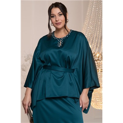 Костюм с юбкой Альсия (изумрудный) К14392-5М