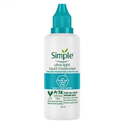 Ультралегкое увлажняющее средство (60 мл), Ultra Light Liquid Moisturiser, произв. Simple