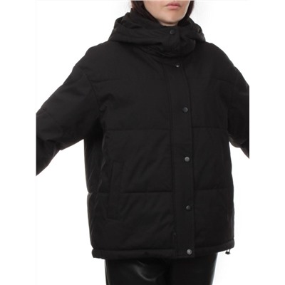 S24-268 BLACK Куртка демисезонная женская (100 гр. холлофайбер)