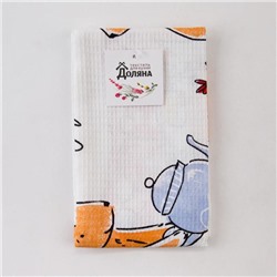 Полотенце Доляна «Пасхальные зайчики» 35×60 см,100% хлопок, вафля