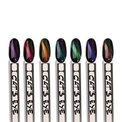 Гель-лак для ногтей, кошачий глаз, трехфазный, 8 мл, LED/UV, сиреневый (08)