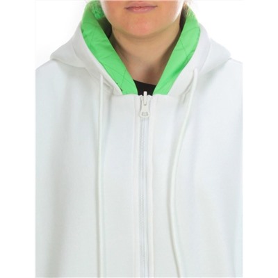 2562 WHITE/GREEN Худи женское (50 гр. синтепон)