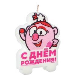 Свеча в торт "С Днем Рождения!", Смешарики, 4,9х6,7 см
