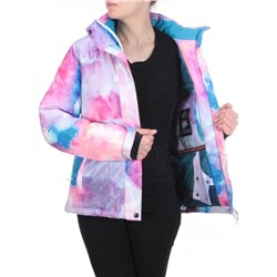 W1609-2 PINK/BLUE PRINT Куртка горнолыжная женская ERUITOR (100 гр. холлофайбера)