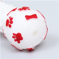 Игрушка для собак, пищащая, "Кость" белая 12,5 см