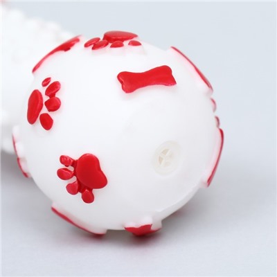 Игрушка для собак, пищащая, "Кость" белая 12,5 см