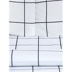 Постельное бельё Этель 2 сп «Клетка», белое, 175×215, 200×220, 50×70-2 штуки, бязь, 125 г/м²