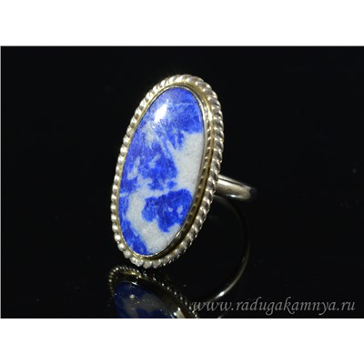 Кольцо лазурит овал 15*27мм, размер 17