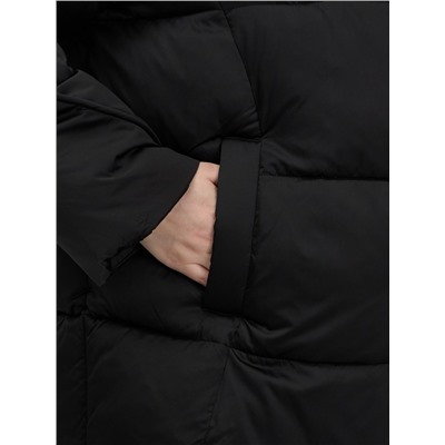 Куртка зимняя женская с капюшоном модная черного цвета 7651Ch