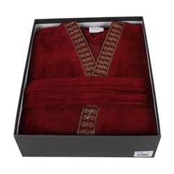 Халат Велюровый Женский (M) Tuğra Bordo Bayan Bornoz Medium - EcoCotton
