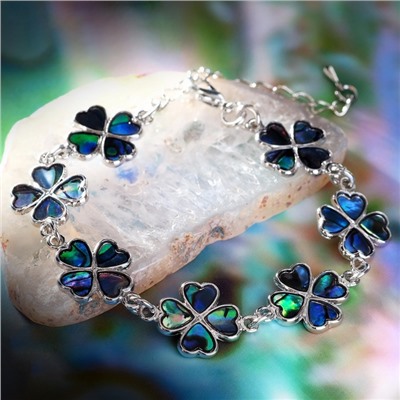 Браслет «Галиотис» клевер, длина 17 см + доп.цепочка 5 см