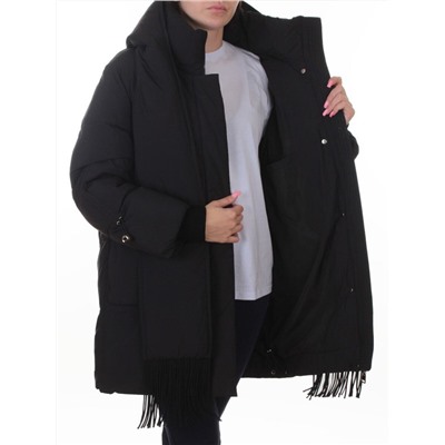 H781 BLACK Куртка зимняя женская (200 гр. холлофайбер)