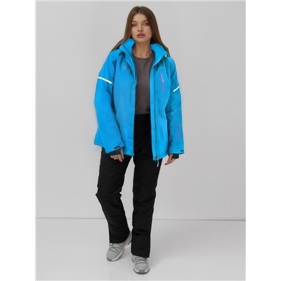 Горнолыжная куртка женская зимняя голубого цвета 01_1Gl