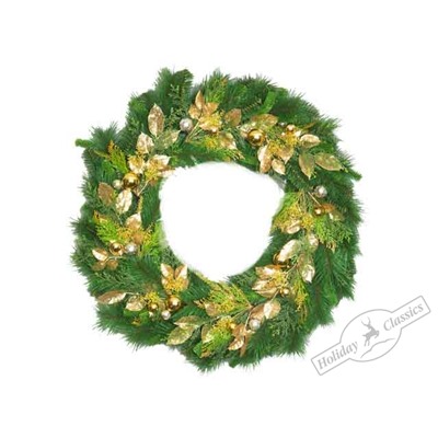 Венок хвойный "Золотой лес" 91 см