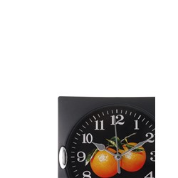 Часы настенные для кухни «Фрукты», для дома и дачи, 15×15 см, d=13 см, чёрные