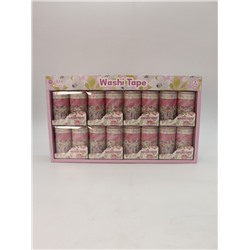 Набор декоративного скотча 10 шт. "Flower power", pink, шоу-бокс 8 шт.