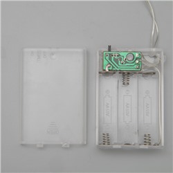 Гирлянда «Нить» 4 м, IP20, прозрачная нить, 40 LED, 2 режима, батарейки AAх3 (нет в комплекте), свечение аквамарин