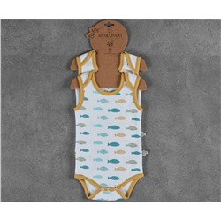 Комбинезончики (2 шт) 12-18 месяцев для Младенцев Dodo Sarı 12-18 Ay Kolsuz Zıbın Seti - EcoCotton