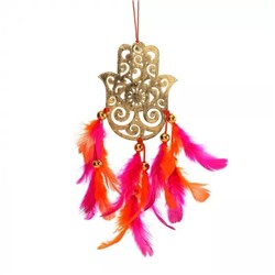Ловец снов для автомобиля Хамса, Dream Сatcher Feather Car Hangings Hamsa, произв. Duli