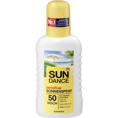 SUNDANCE Sonnenspray Солнцезащитный спрей sensitive LSF 50, 200 мл