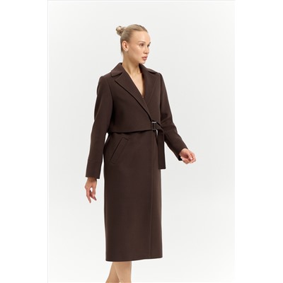 Пальто женское демисезонное 27105 (шоколад)