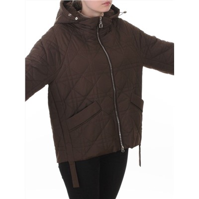 8061 BROWN Куртка стеганная демисезонная женская (100 гр. холлофайбер)