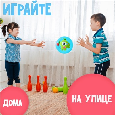 Мяч детский «Монстрик» 22 см, 60 г, цвет голубой