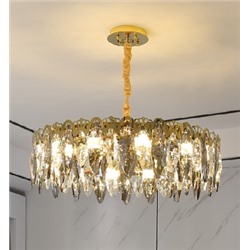 299-262 Люстра диам 60 см, выс. 20 см(х1)Кристаллы, нержавеющая сталь