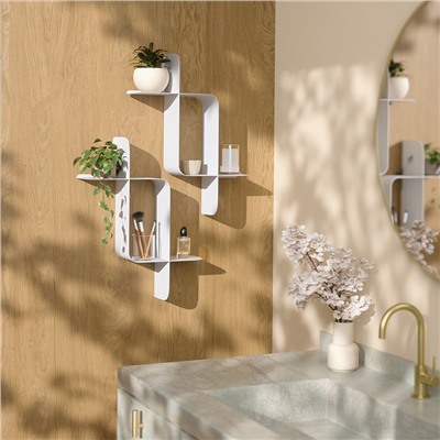 Набор металлических настенных полок Montage, 2 шт., белый