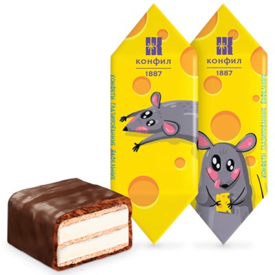 Конфеты Дразнилки вафельные Сырные 1 кг/КОНФИЛ