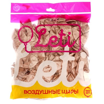Шар латексный 9“, хром, набор 100 шт, цвет металлический бронзовый
