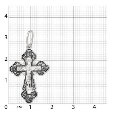 крест из серебра частично черненый штампованный